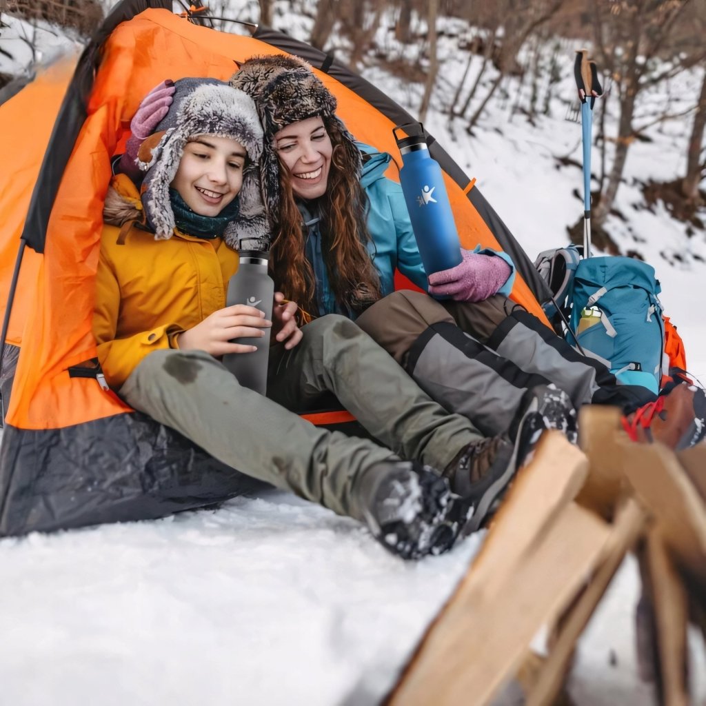 Termos kubek butelka termiczna 1L 1000ml stalowa 2 nakrętki | REEVE