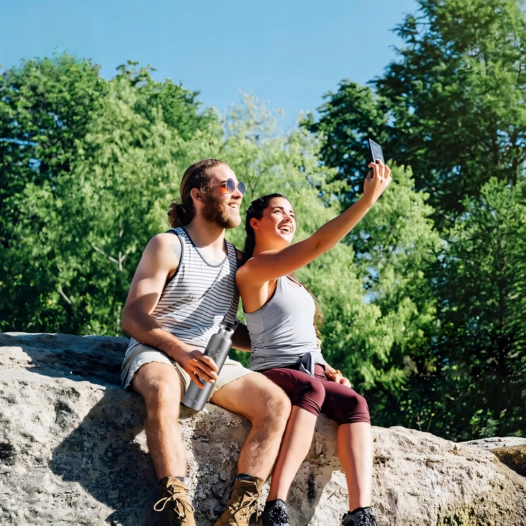 Termos kubek butelka termiczna 1L 1000ml stalowa 2 nakrętki | REEVE