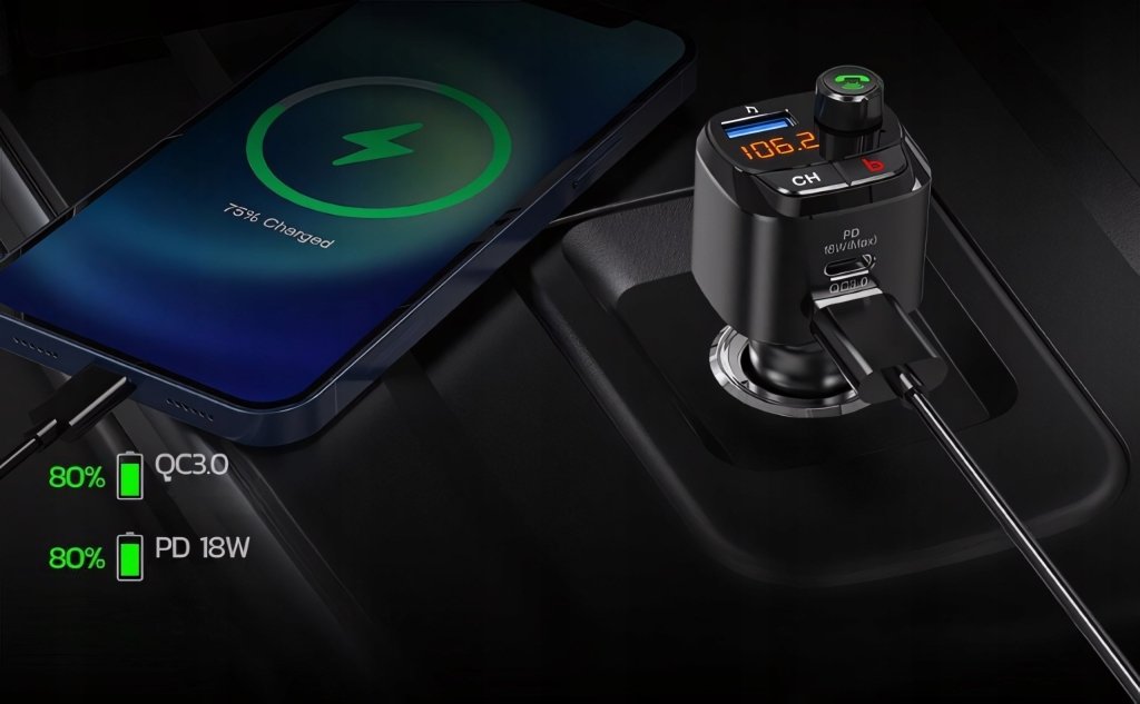 Transmiter FM bluetooth Nulaxy NX12 PD 18W QC3.0 | REEVE