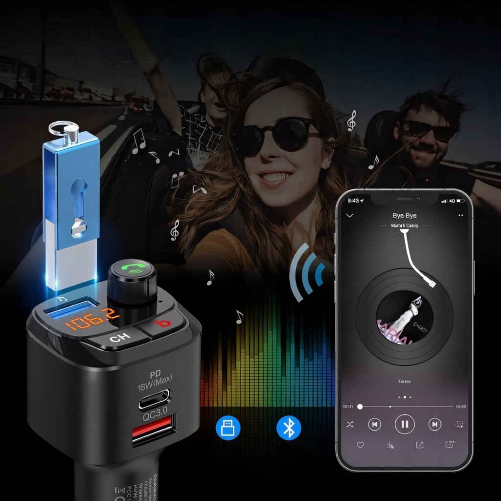Transmiter FM bluetooth Nulaxy NX12 PD 18W QC3.0 | REEVE