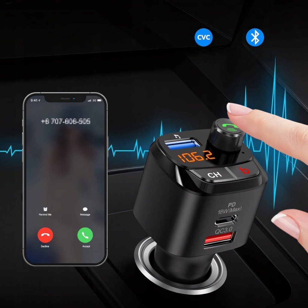 Transmiter FM bluetooth Nulaxy NX12 PD 18W QC3.0 | REEVE