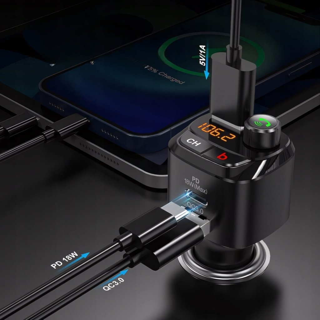 Transmiter FM bluetooth Nulaxy NX12 PD 18W QC3.0 | REEVE