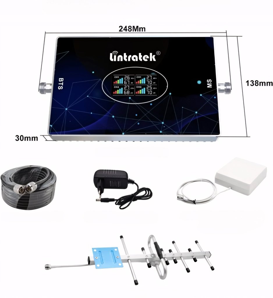 Wzmacniacz sygnału GSM/3G/4G LTE 70 dB z anteną Yagi, 15 m kabla | REEVE