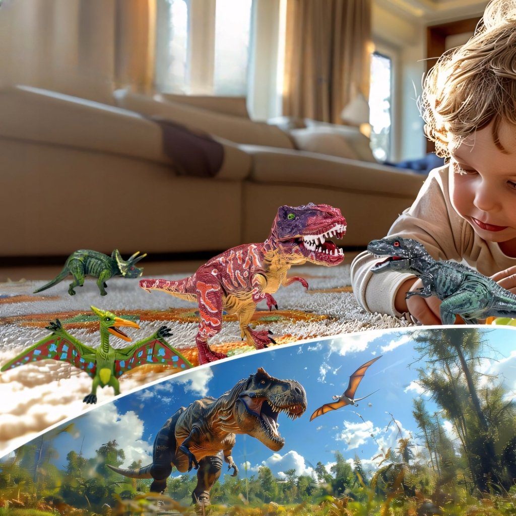 Zestaw figurek dinozaury 20szt ruchome duże T - Rex tyranozaur | REEVE