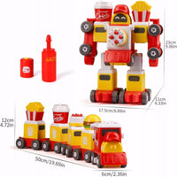 Zestaw konstrukcyjny 76 elementów — robot lub pociąg, ze śrubokrętem | REEVE