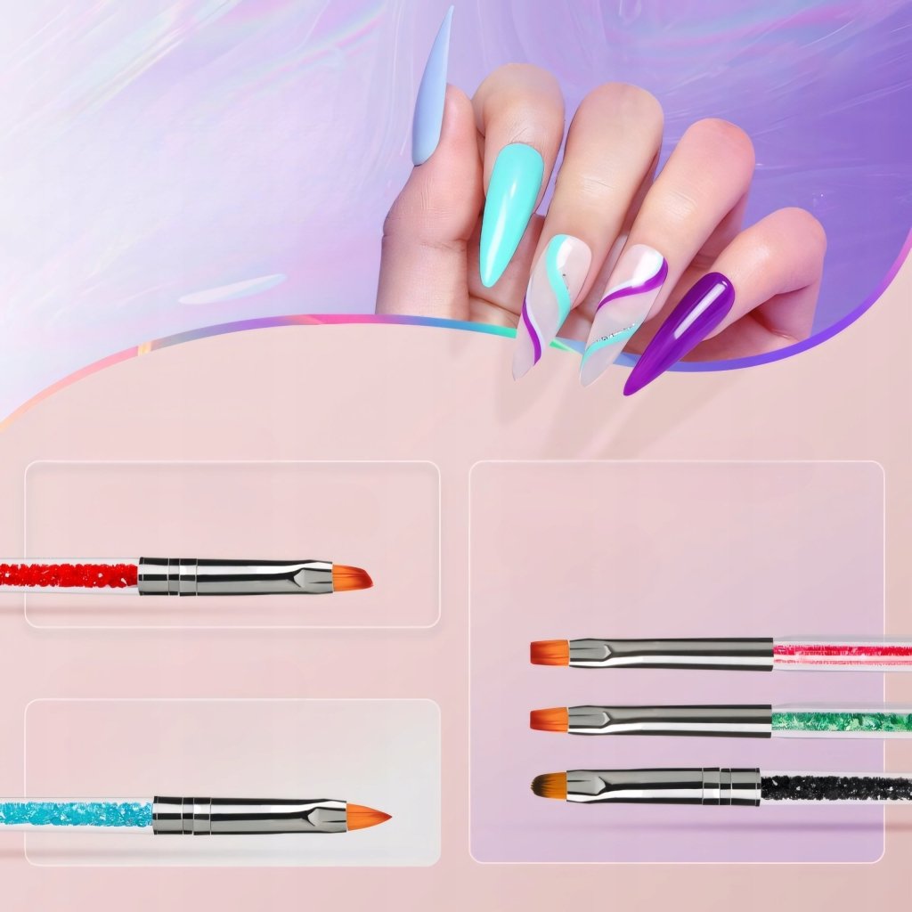 Zestaw pędzelków do paznokci 8 szt. dwustronne | REEVE