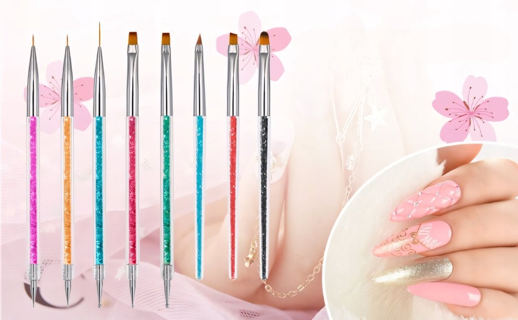 Zestaw pędzelków do paznokci 8 szt. dwustronne | REEVE