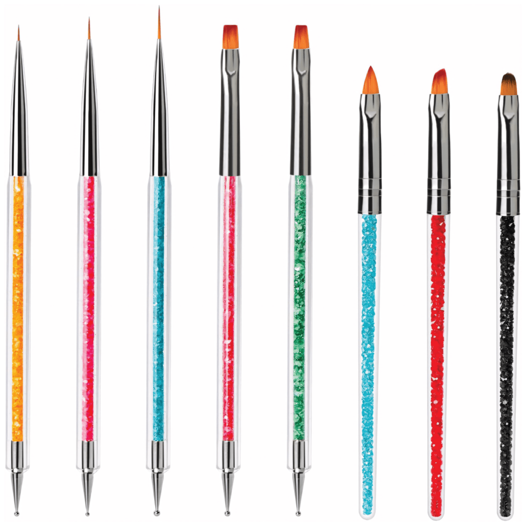 Zestaw pędzelków do paznokci 8 szt. dwustronne | REEVE