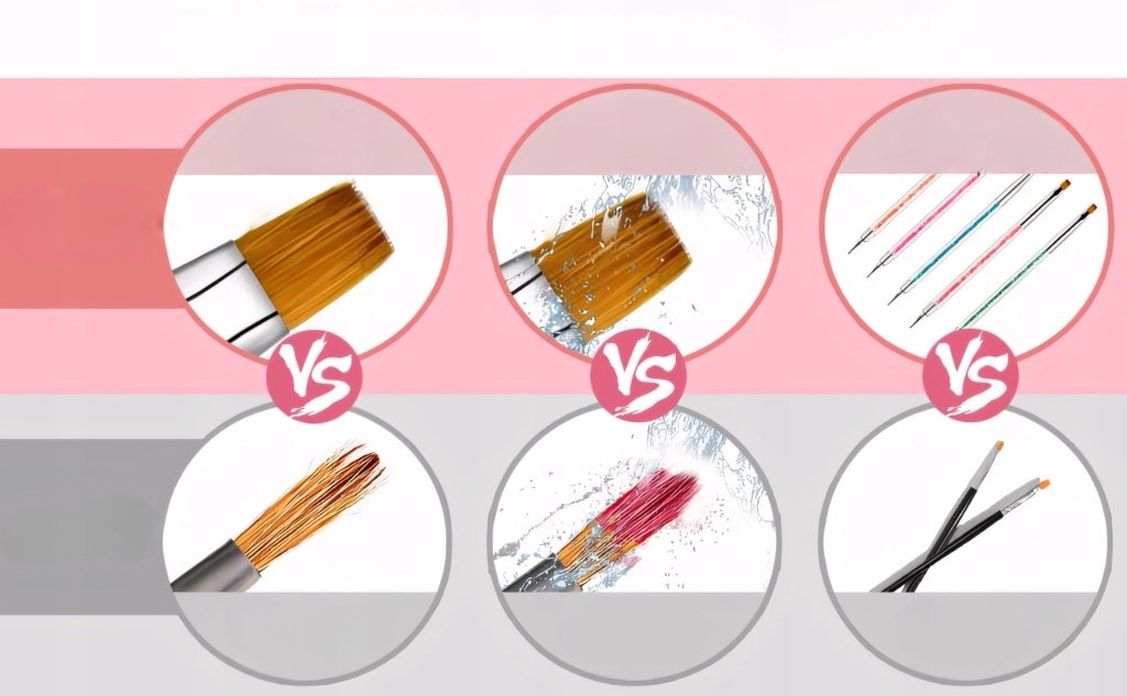 Zestaw pędzelków do paznokci 8 szt. dwustronne | REEVE