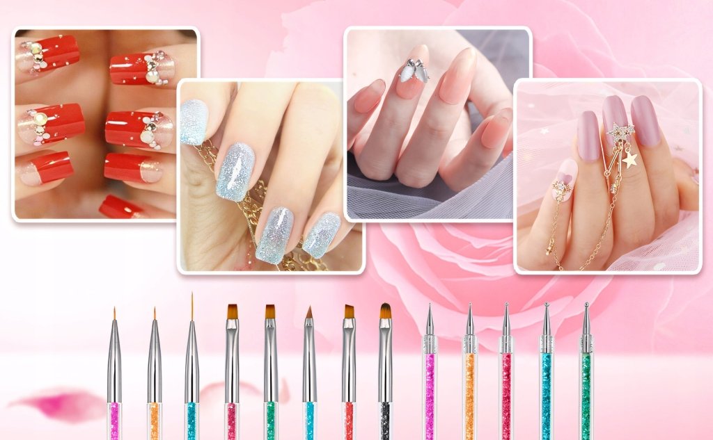 Zestaw pędzelków do paznokci 8 szt. dwustronne | REEVE