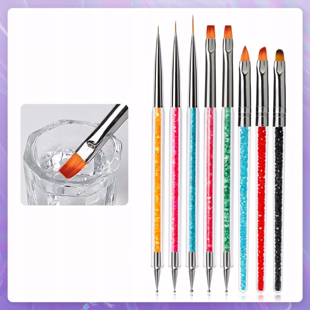 Zestaw pędzelków do paznokci 8 szt. dwustronne | REEVE